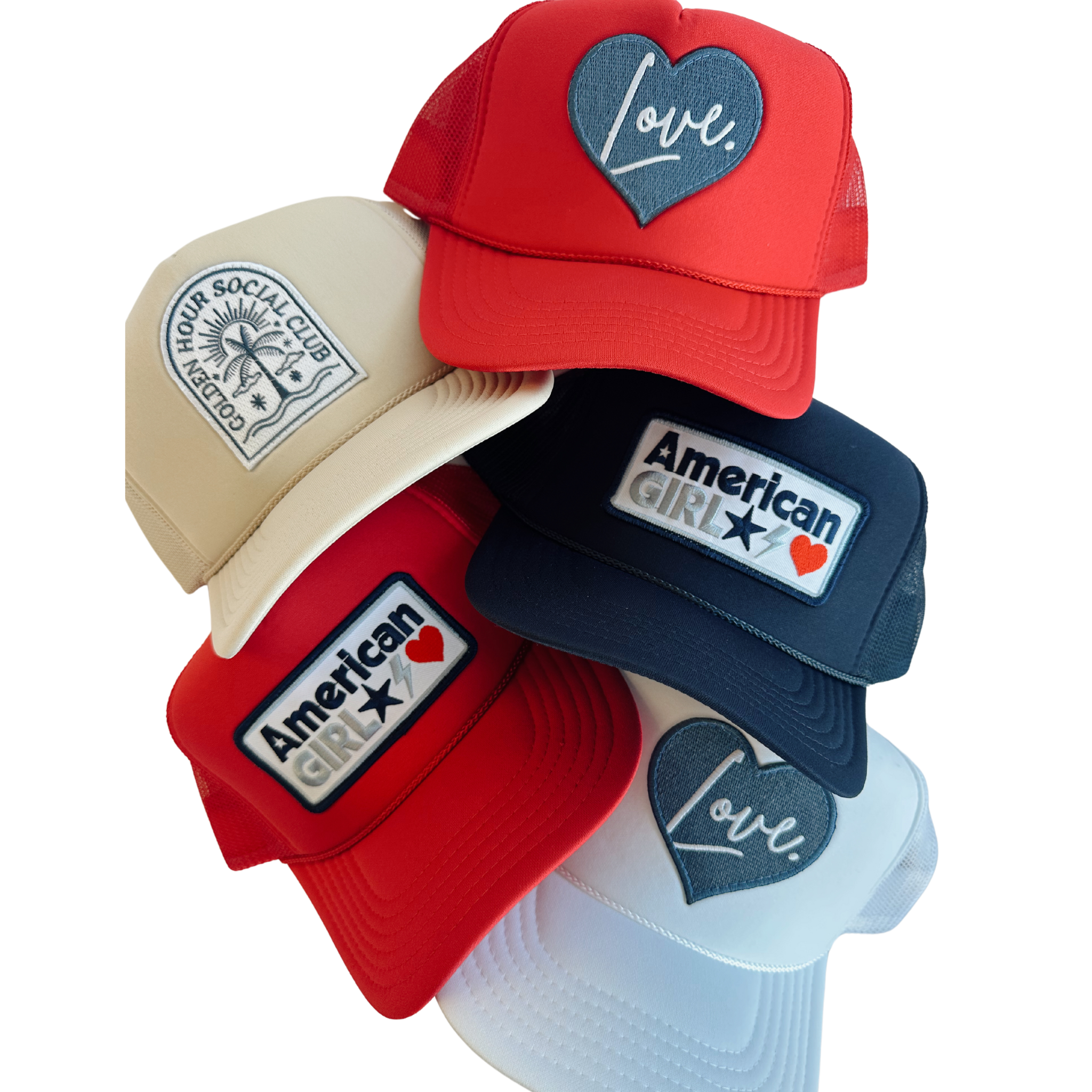 Bruin Golden Hour Social Club Patch Trucker Pet voor groothandel op Faire2