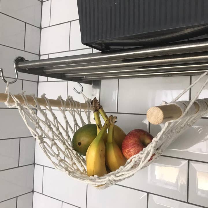 Macra-Made With Love – wholesale Kitchen storage/organiser – Macramé Fruit Hammock – Under Cabinet Hanging Storage3