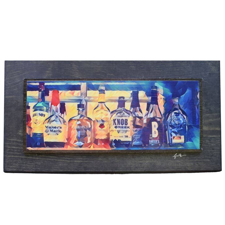 Botellas de bourbon en arte de madera Deco de Butchertown para venta al por mayor de Layne Wilson