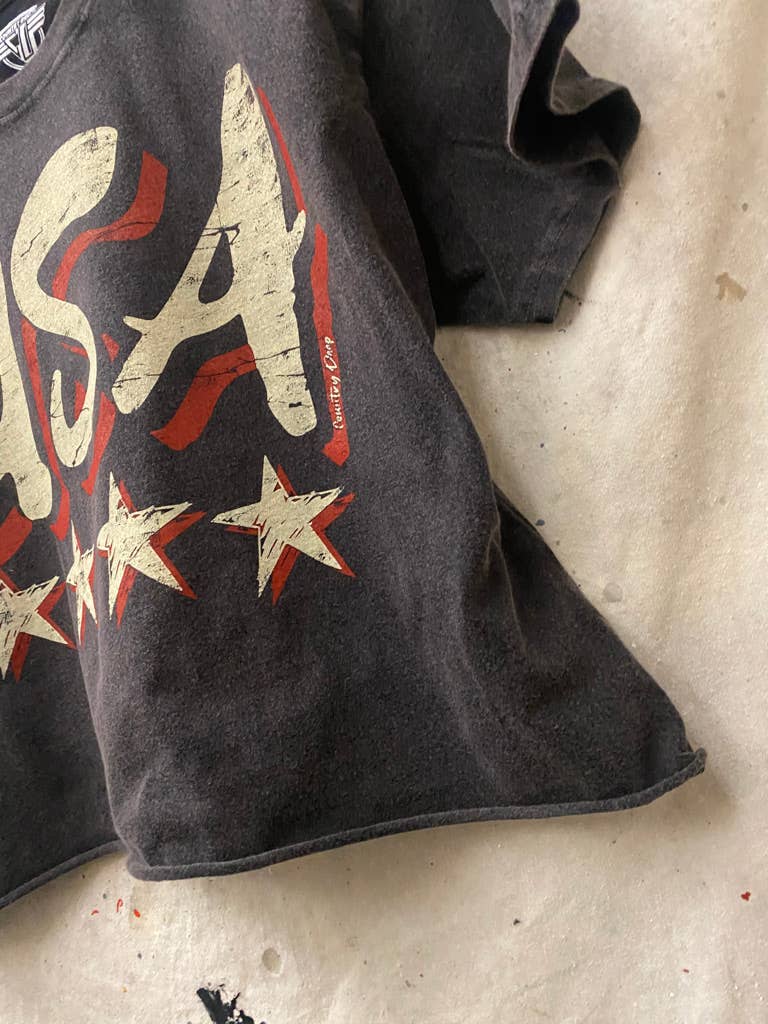 Country Deep Apparel - Wholesale Screen Printed T-Shirt - Women's - USA vintage Relaxed Crop T-shirt   6