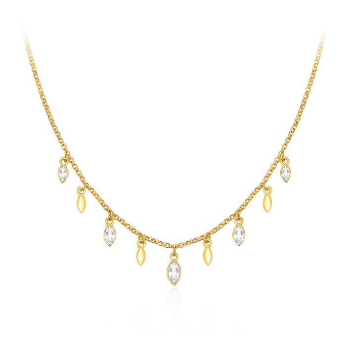 Mayfly Layer Necklace with Swarovski Gold Plated for wholesale by My Jewellery Story