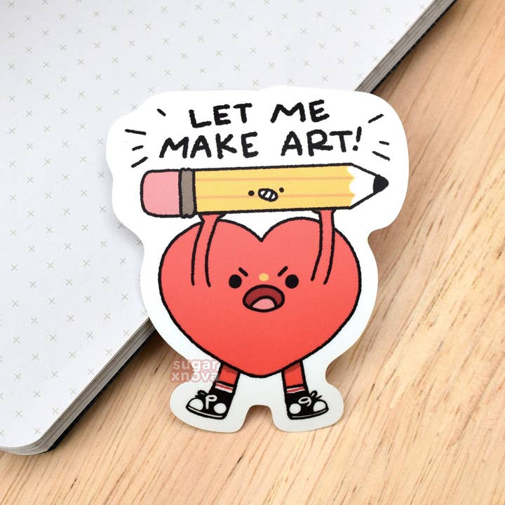 Let Me Make Art - Heart Sticker for wholesale by Sugarnova