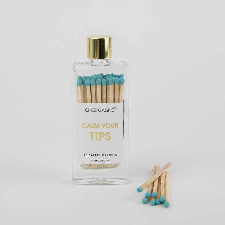 Chez Gagné - Wholesale Matches - Calm Your Tips - Glass Bottle Safety Matches