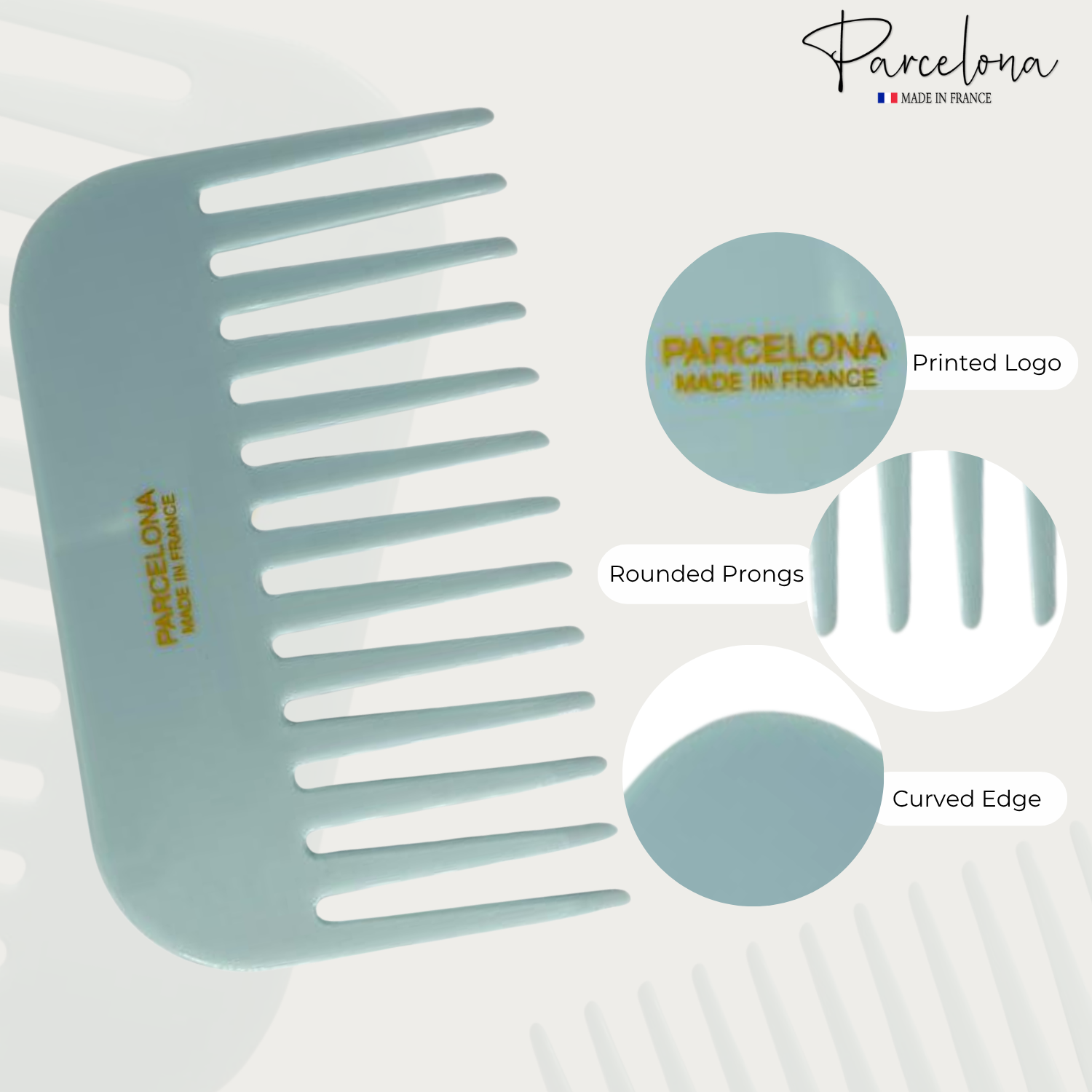 Parcelona - Wholesale Hair Brush/Comb - Parcelona Wide Tooth Comb Tropical Toucan Floral Print Comb for Thick Curly Hair20