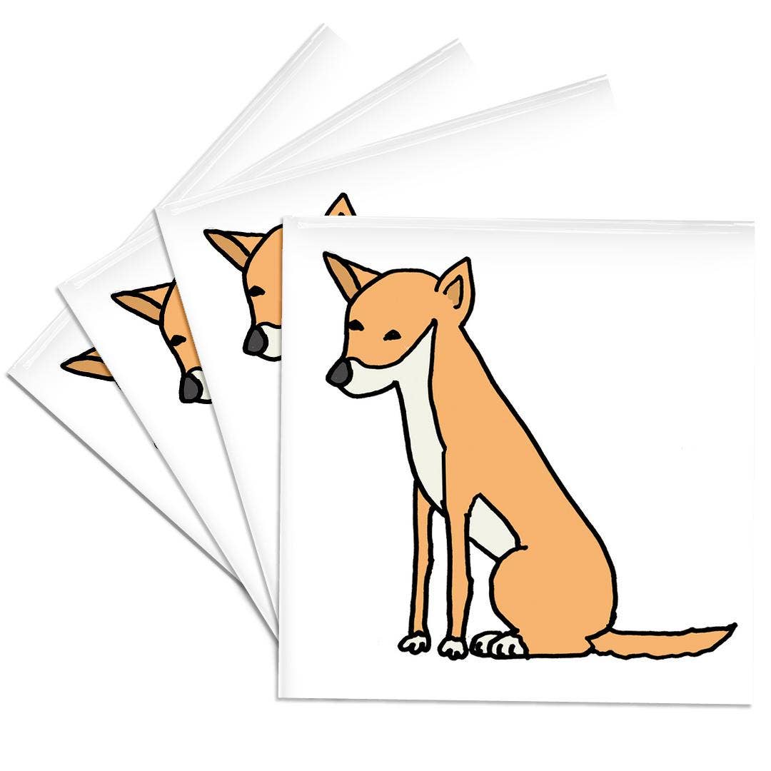 3dRose - Wholesale Coasters - 3dRose, Funny Cute Australian Dingo Wild Dog Cartoon, Coaster0