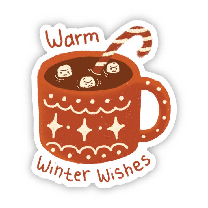 Warm Winter Christmas Mug Sticker for wholesale by Big Moods