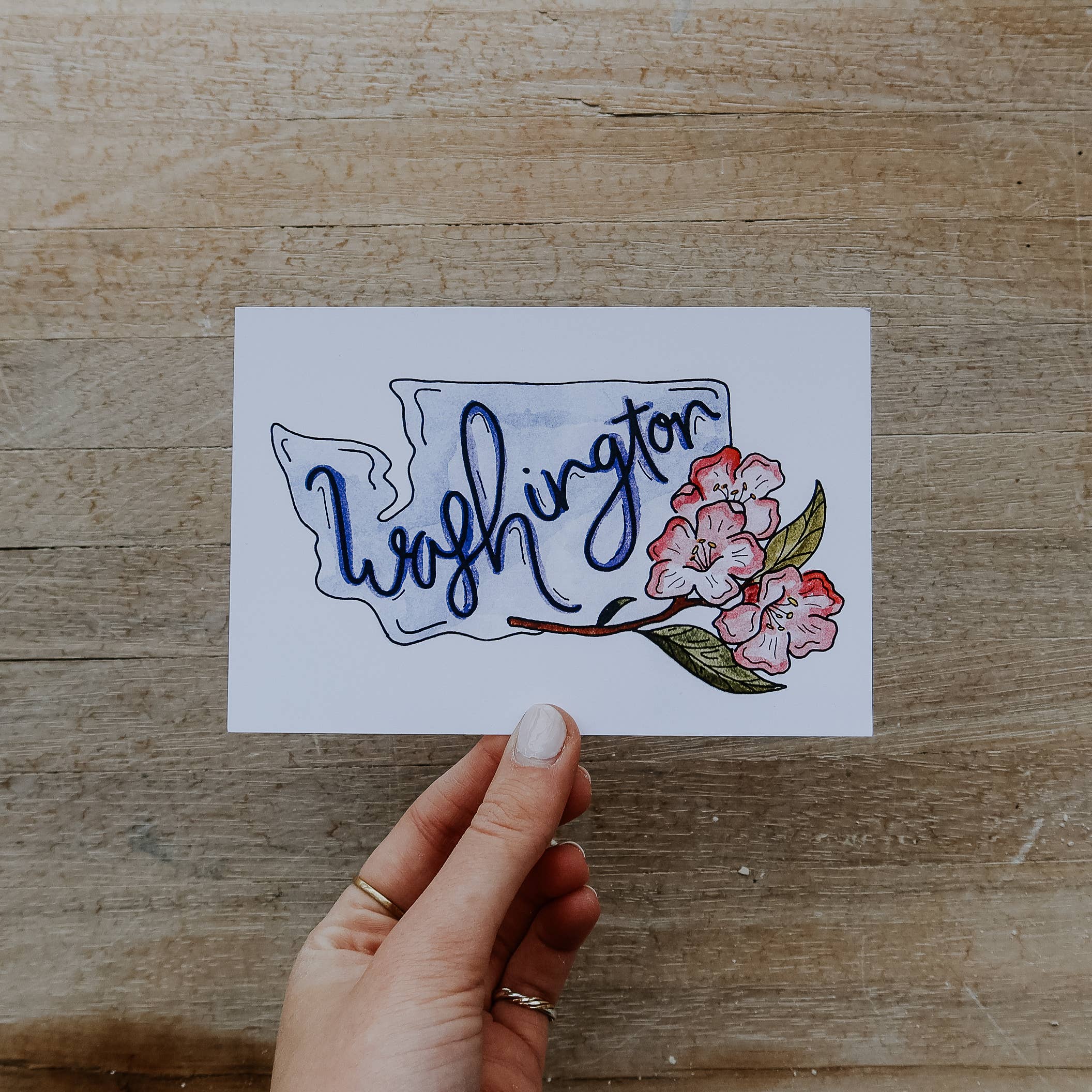 Sticker Girl - Wholesale Postcard - Washington State Flower Postcard1