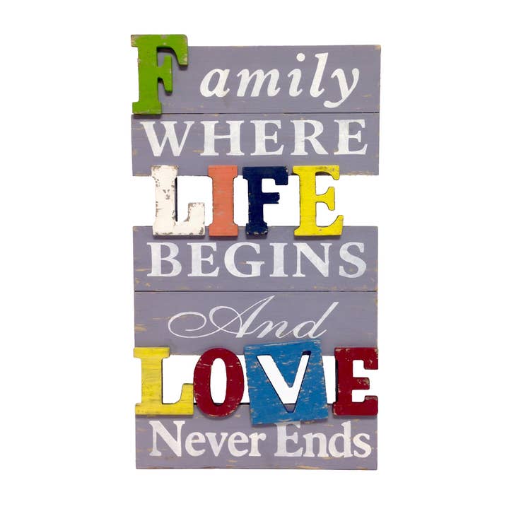 Placa de madera 3D Family Where para venta al por mayor de Wilco Home