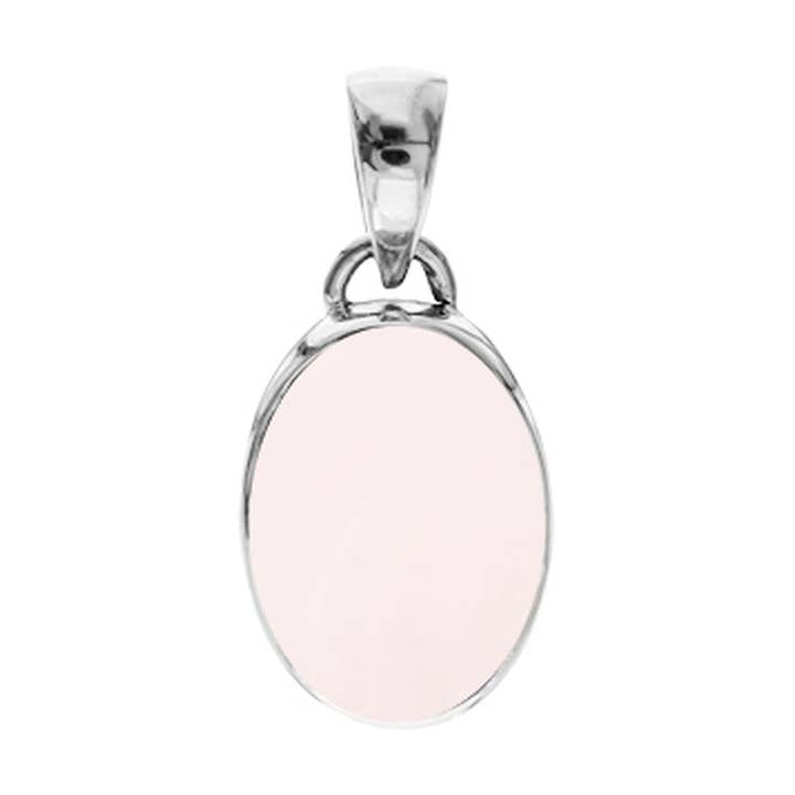 Samira ovalt rosenkvartsvedhæng for engroshandel hos Kali Ma Designs - Sterling Silver Jewellery