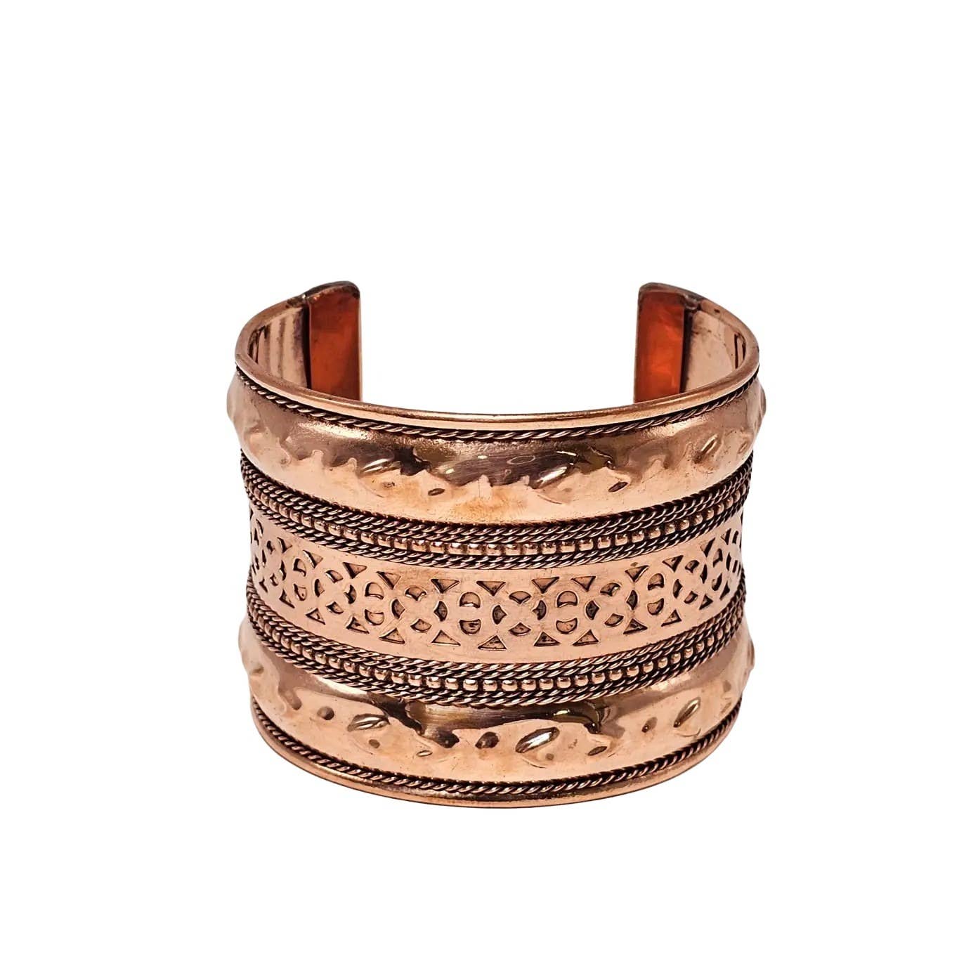 Treasure Jewelry - Wholesale Cuff Bracelet - Intricately Etched Copper Cuff Bracelet