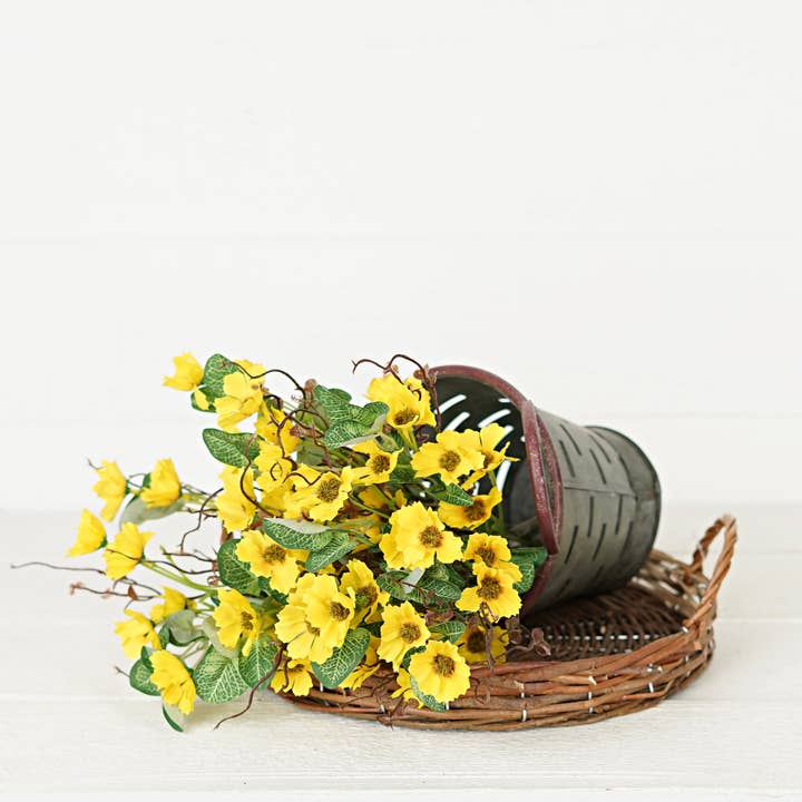 35371- 12in Daisy Pick with Silver Dollar-Yellow for wholesale by Holiday Depot Inc.