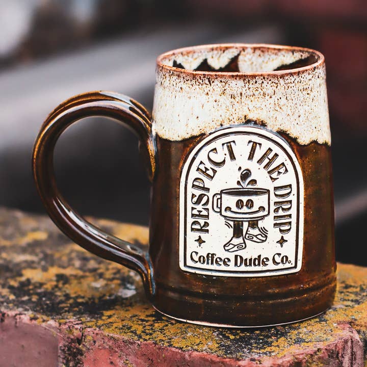 Respect The Drip Ceramic Mug for wholesale by Coffee Dude