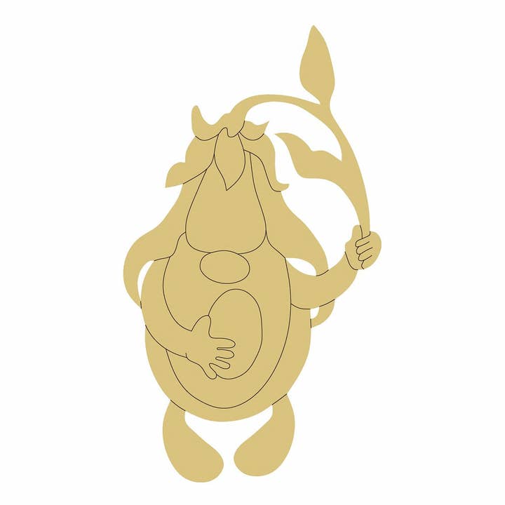 Diseño de gnomo floral de Lines, madera sin terminar, estilo 1 para venta al por mayor de Diverse Woodworking