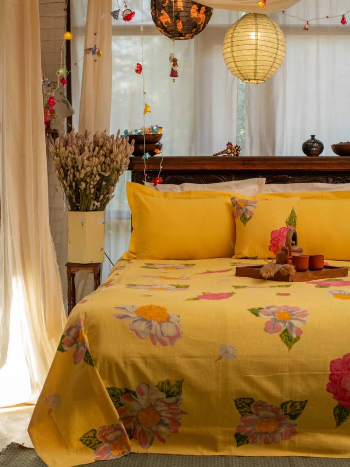 Eco-Friendly Bed Cover - Madrid Yellow for wholesale by Asami Concept