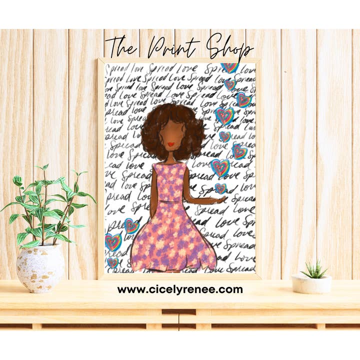 Spread Love Art Print - TPS for wholesale by Sincerely, Peace by CicelyRenee