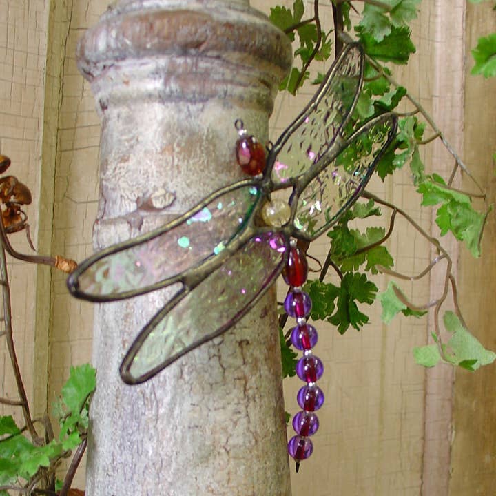J Devlin Glass Art & Bert Anderson Collection - Wholesale Suncatcher - Stained Glass Dragonfly Suncatcher Ornament J Devlin Orn 112
