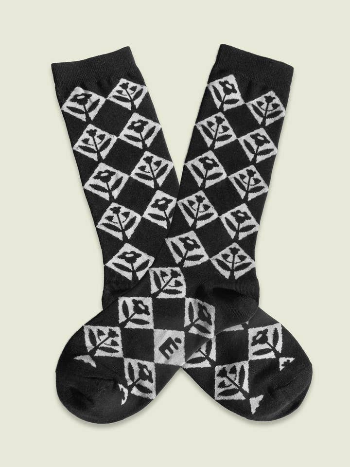 Épée Lapin Studio - Wholesale Socks - Women's - Floral Argyle Socks