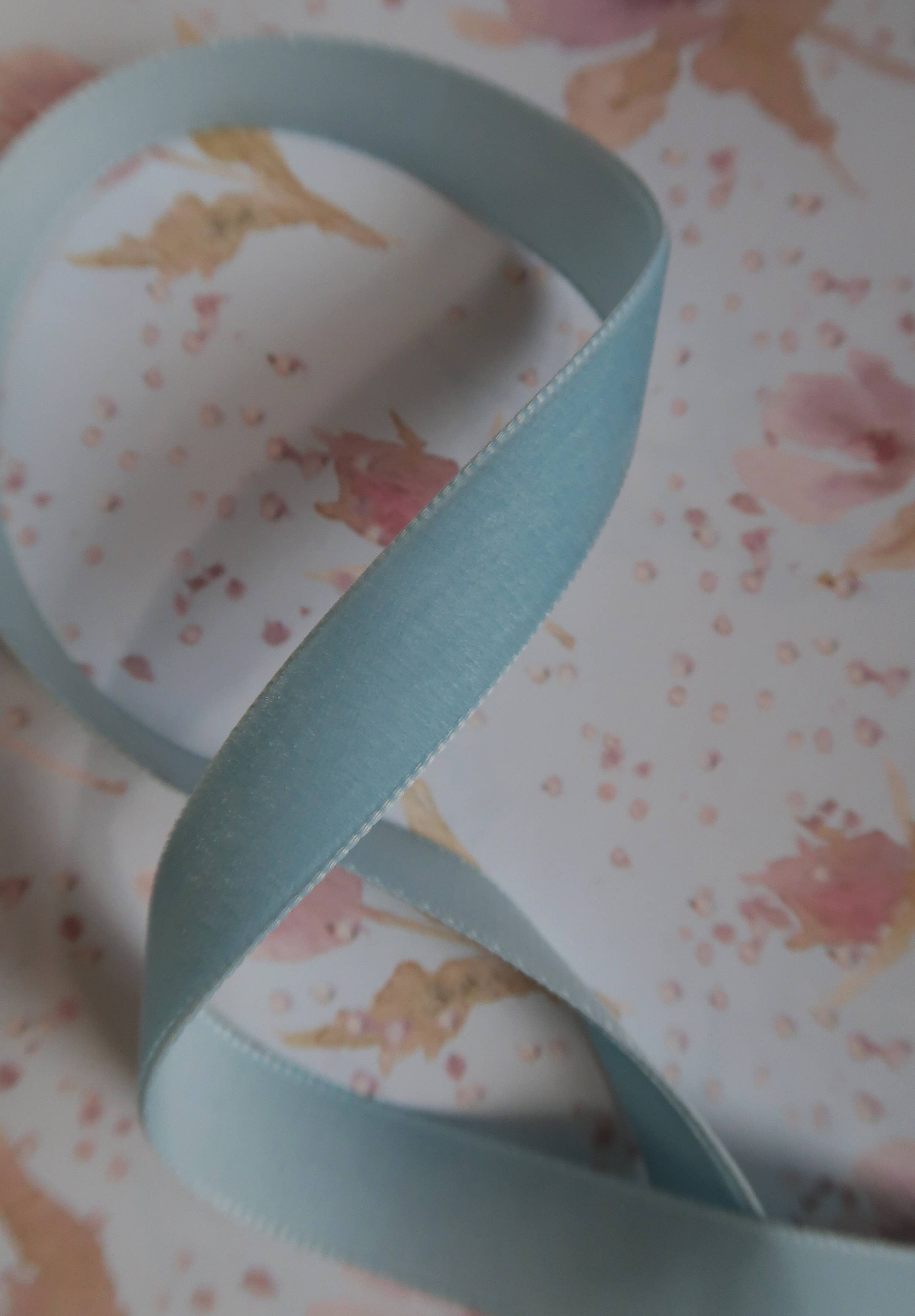 MyDesignPictures – wholesale Ribbon – Gift wrapping – Velvet ribbon SKY BLUE length 2,5m/width 16mm