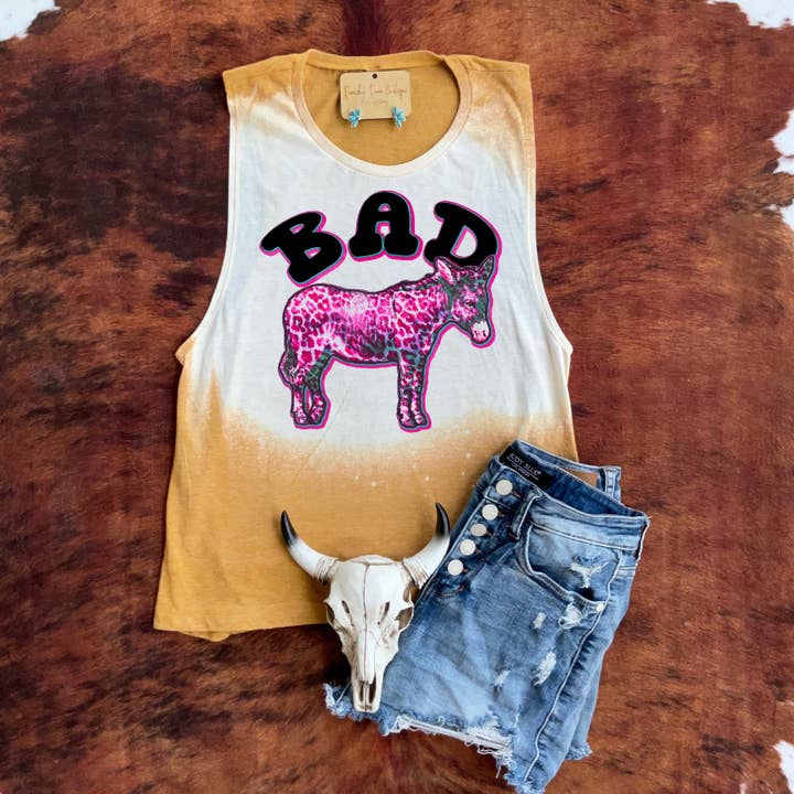 Bad Donkey Western Festival Muscle Tank for wholesale by Ranchy Roan Boutique