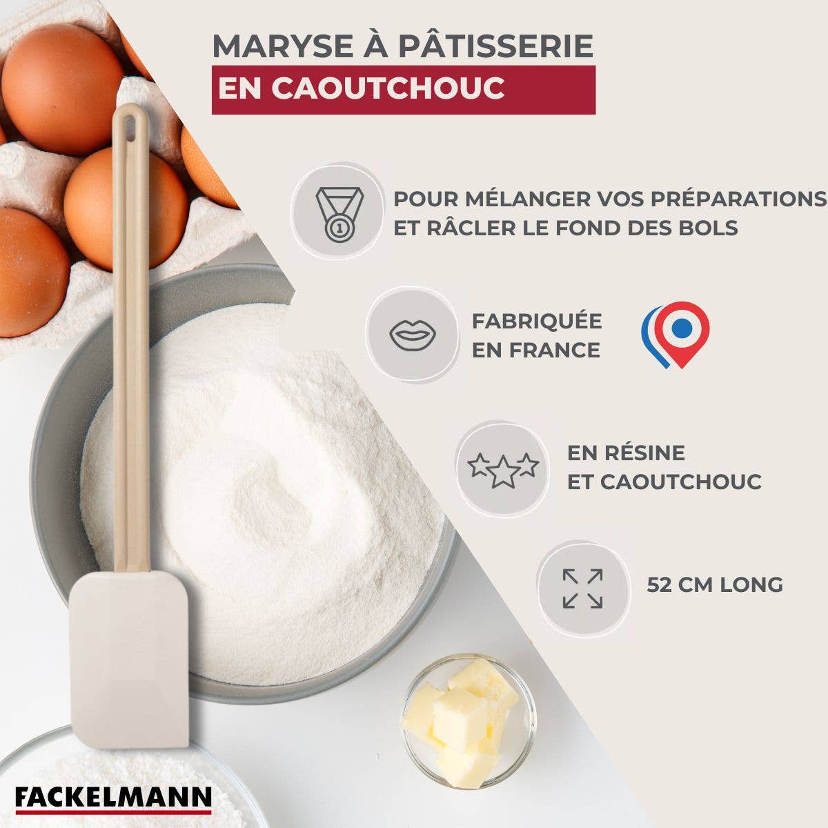Zenker - Wholesale Spatula/Turner - Maryse for pastry and cooking with a 52 cm resin handle Fackelmann2