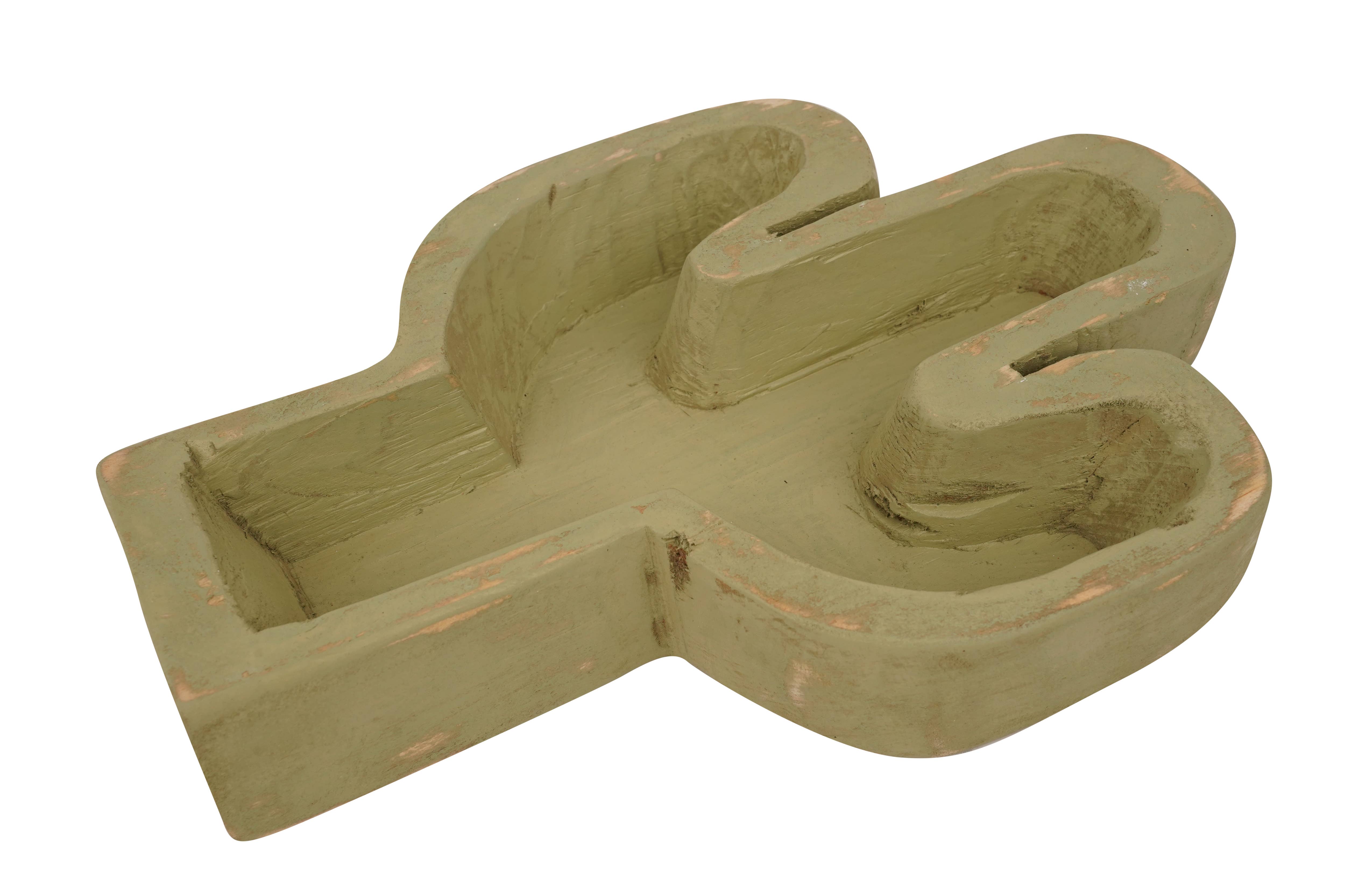 My Amigos Imports - Wholesale Candle Holder - Cactus Bowl-10 x 14 inch-Carved-Candle Ready-4 Color Choices12