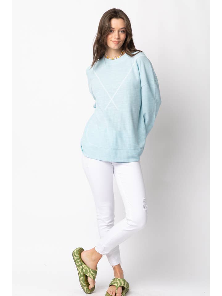 VERY J - Vente Haut en maille – femme - NT10897 Top en tricot côtelé au point en V11