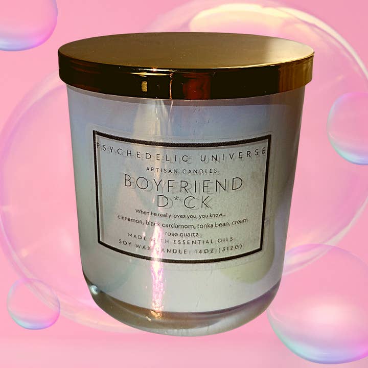 BOYFRIEND D* CK soja kristall ljus 14 oz. burk för wholesale av Psychedelic Universe