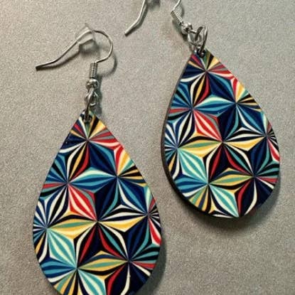 Kaleidoscope of Colors Teardrop Earrings for wholesale by Shades Jewelry & Gifts