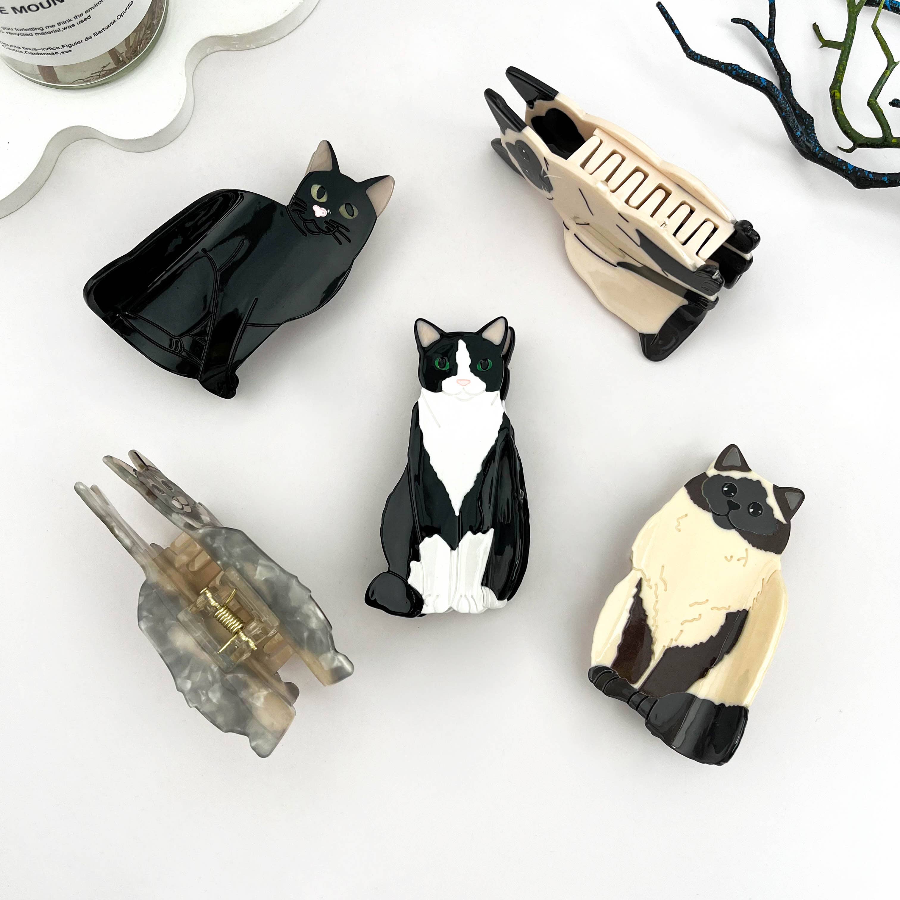 mildstyles - Wholesale Hair Clip - Women's - Creative Black Cat Acetate Animal Hair Claw Clip8