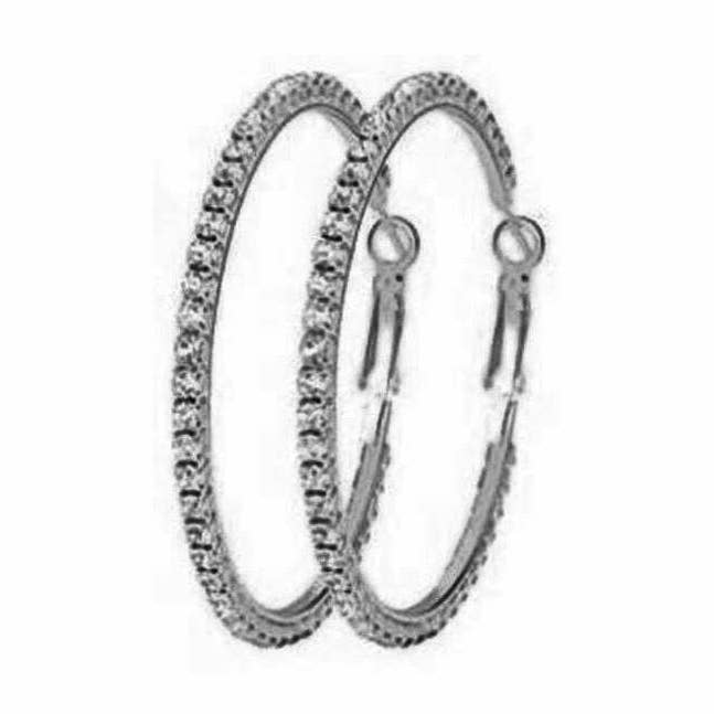 55mm Basic Sparkle Rhinestone Hoop Earrings for wholesale by Diacly