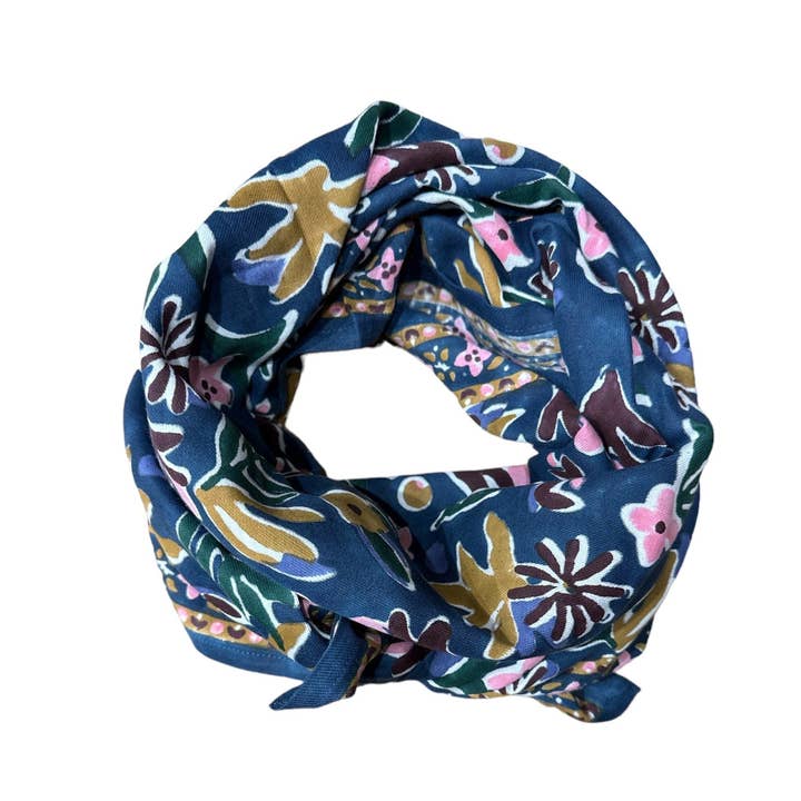 Maison Augustin - Wholesale Scarf - Women's - Matis blue 100 cm adult scarf
