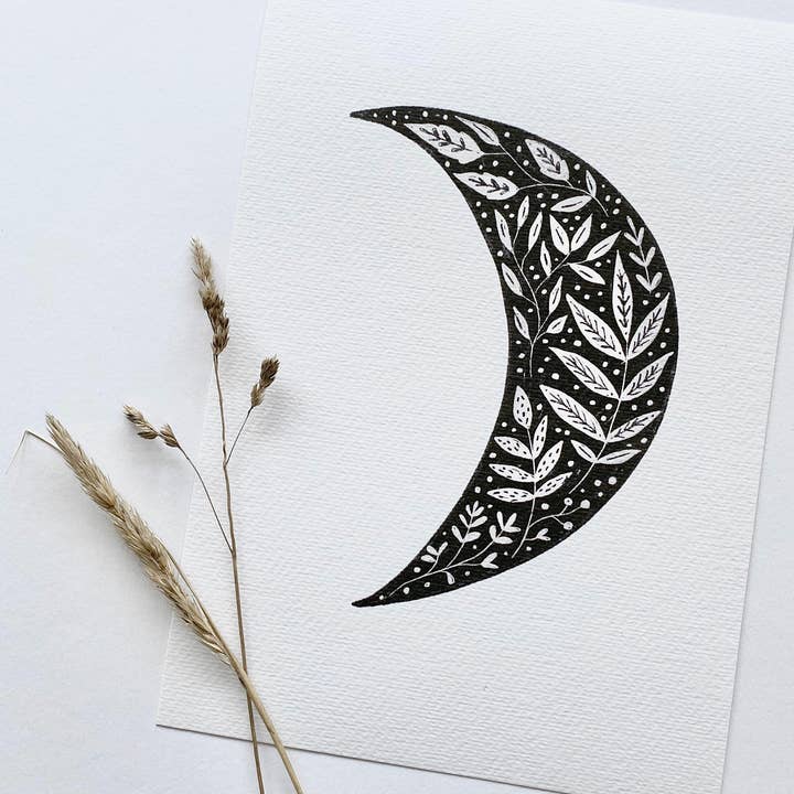 Motif Folk Moon pour la vente par Juniper Press