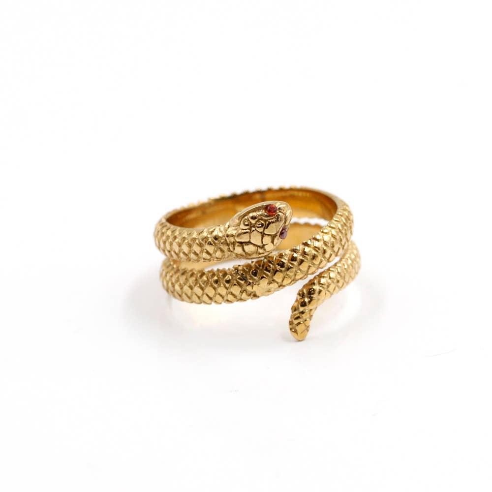 Awaken – Großhandel Cocktail-/Statement-Ring – Vintage Goldene Schlangenring A-4571