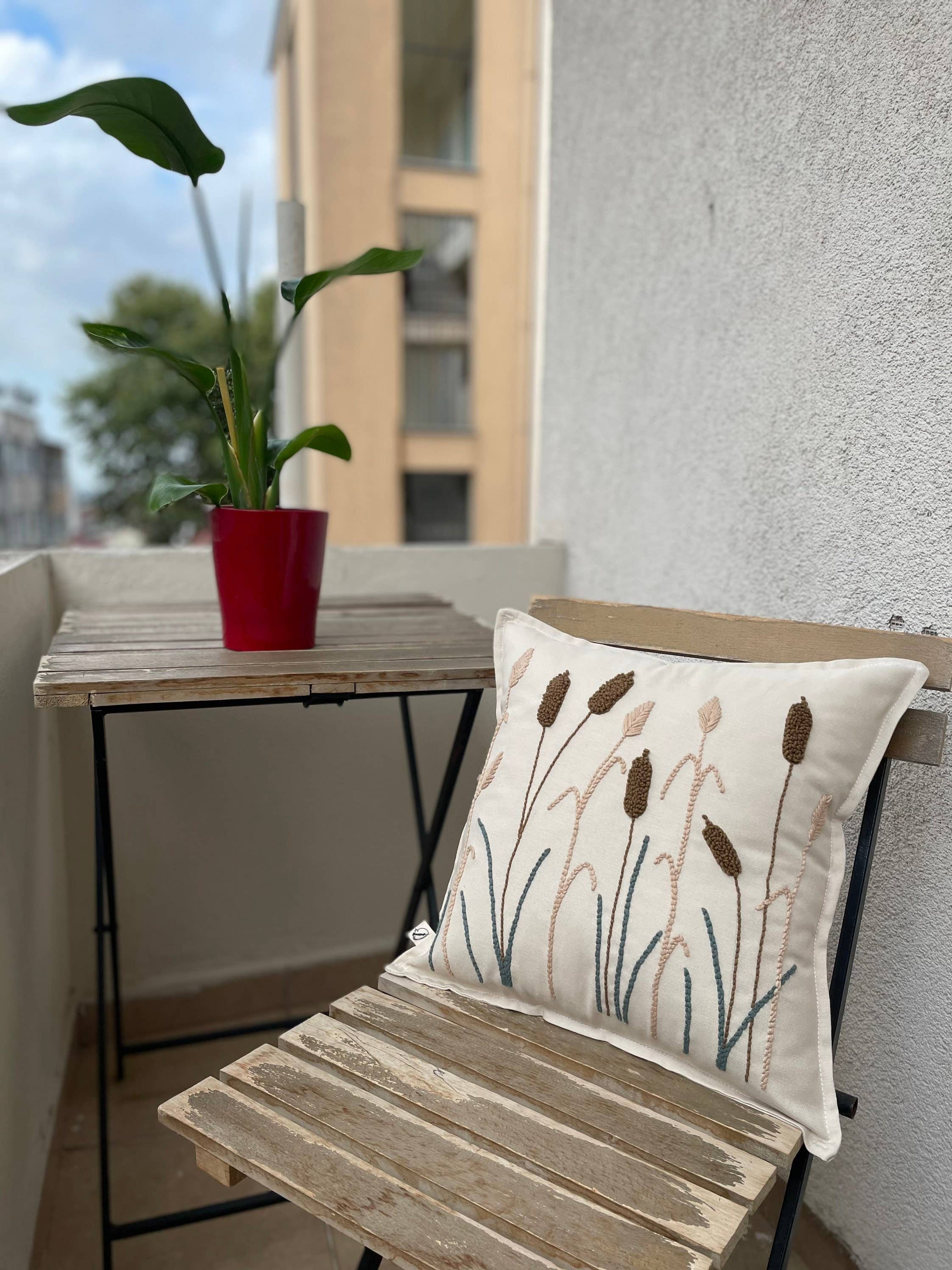 Punch Simple - Vente Housse de coussin - Housse de coussin en forme de roseaux brodés à l'aiguille perforée3