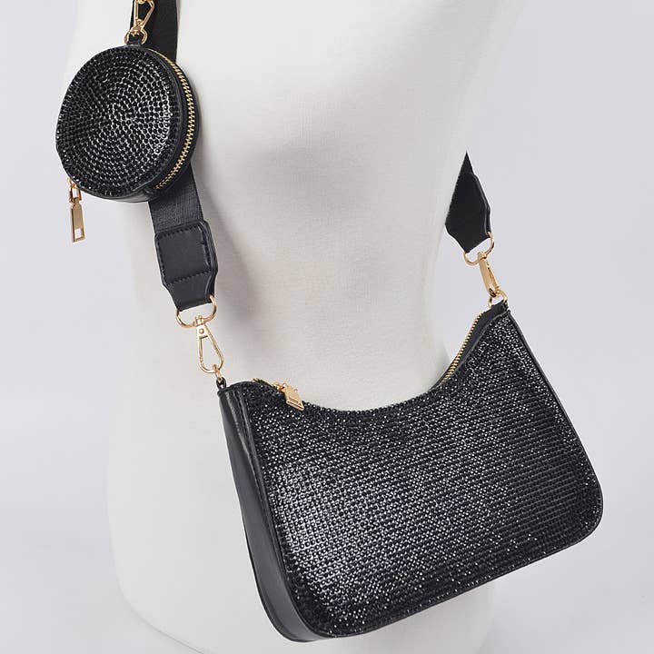 3AM BY H&D ACCESSORIES - Wholesale Crossbody Bag - Women's - Rhinestone Crossbody Bag W/Air Pod Purse1