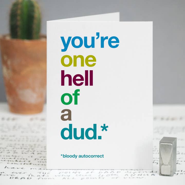Funny Dad Card - Correzione automatica Dud per la vendita all'ingrosso da parte di Wordplay Design