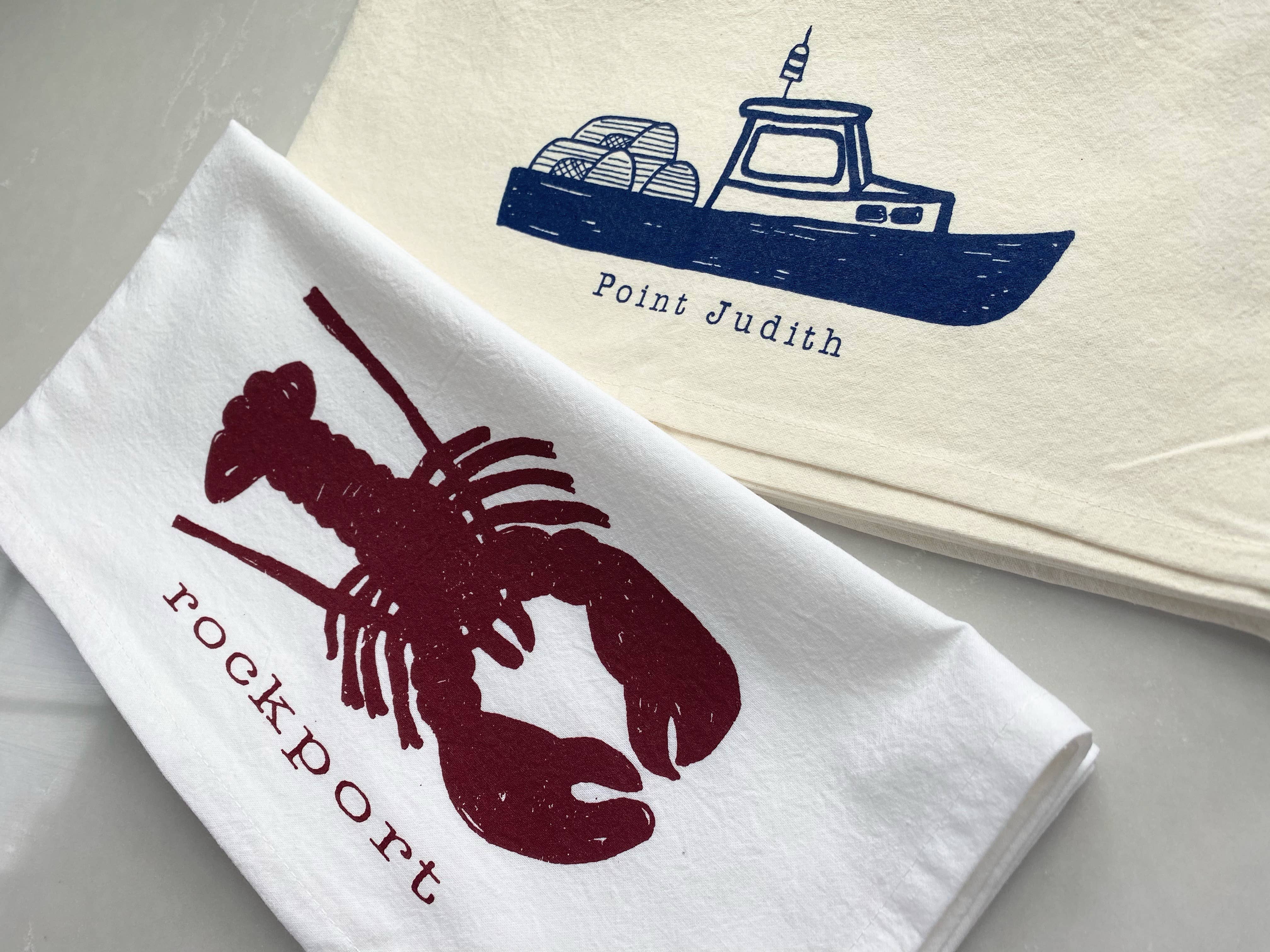 Seagate Studio - Wholesale Tea Towel - Personalized New England Lobster Tea Towel – Coastal Hostess1