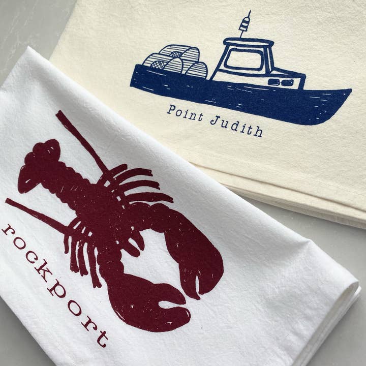 Seagate Studio - Wholesale Tea Towel - Personalized New England Lobster Tea Towel – Coastal Hostess1