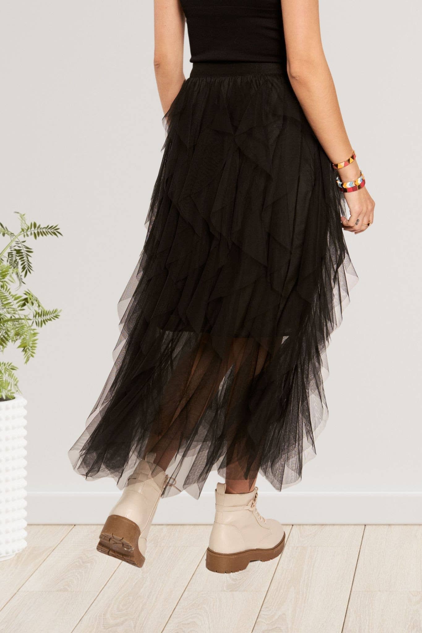 ADORA LA - Wholesale Skirt - Women's - CES3310 - RUFFLED TULLE MIDI SKIRT4