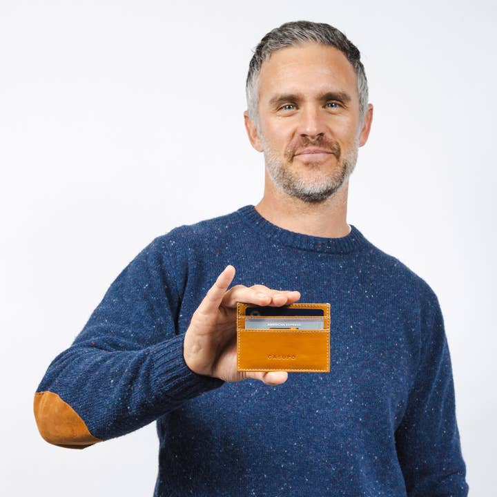 Leather RFID Cardholder Wallet for Men - Father's - Natural for wholesale by CASUPO