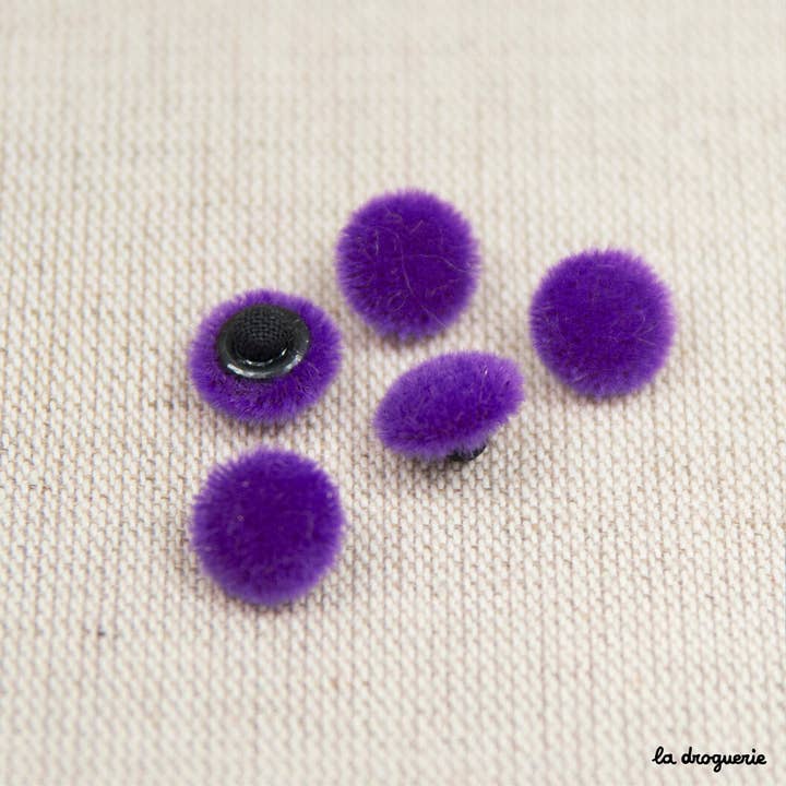LA DROGUERIE - Wholesale Sewing button/snap - Furry Covered Button - 11 mm4