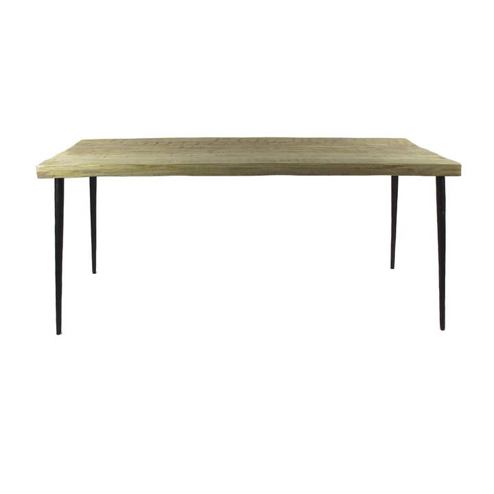 Mango Wood & Hammered Iron Dining Table for wholesale by BIDKhome
