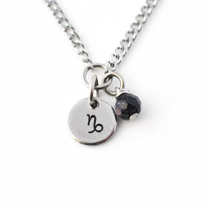 Capricorn Zodiac Necklace, Hypoallergenic Astrology Jewellery for Sensitive Skin for wholesale by Little Gems Jewels