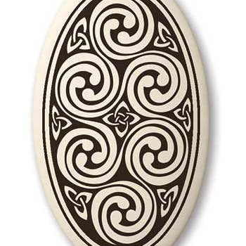 Spirals - Pendente ovale in porcellana per la vendita all'ingrosso da parte di Touchstone Pottery