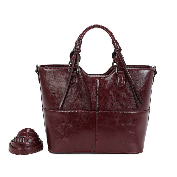 INES DELAURE - Wholesale Top Handle Bag - Women's - Handbag with front stitching8