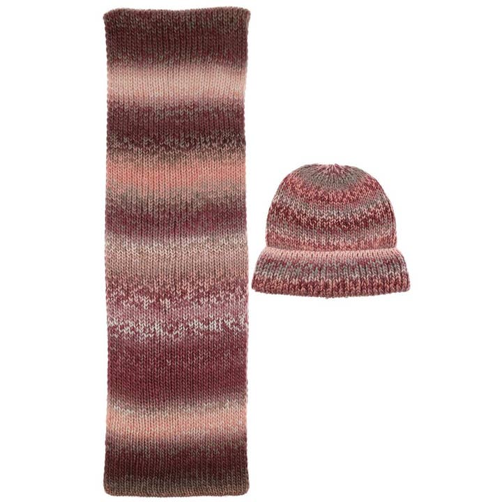 Ellen Tracy - Wholesale Beanie - Women's - Ombre Knit Beanie and Scarf Set