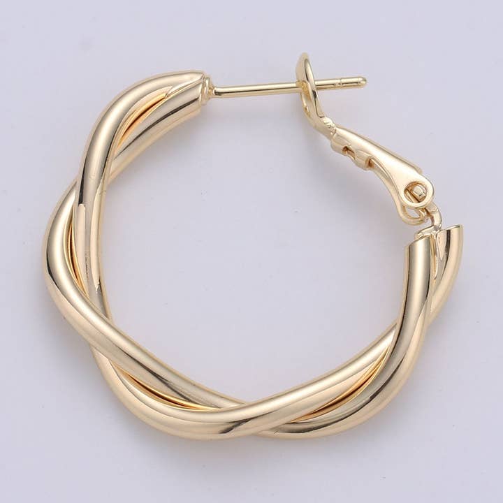 Aim Eternal - Wholesale Hoop Earrings - Dainty Gold Hoop Earring- Twisted Hoop Earring - Thin Earrin0