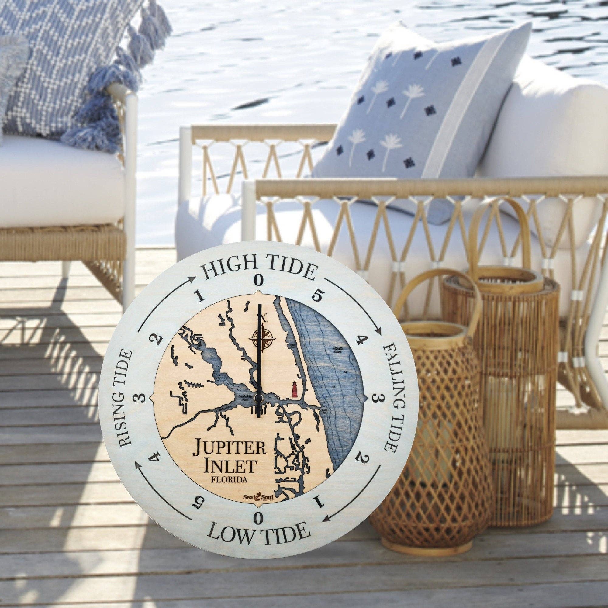 Sea & Soul Nautical Chart Art - Wholesale Wall Clock - Florida East Coast Nautical Chart Tide Clock-Many Locations43