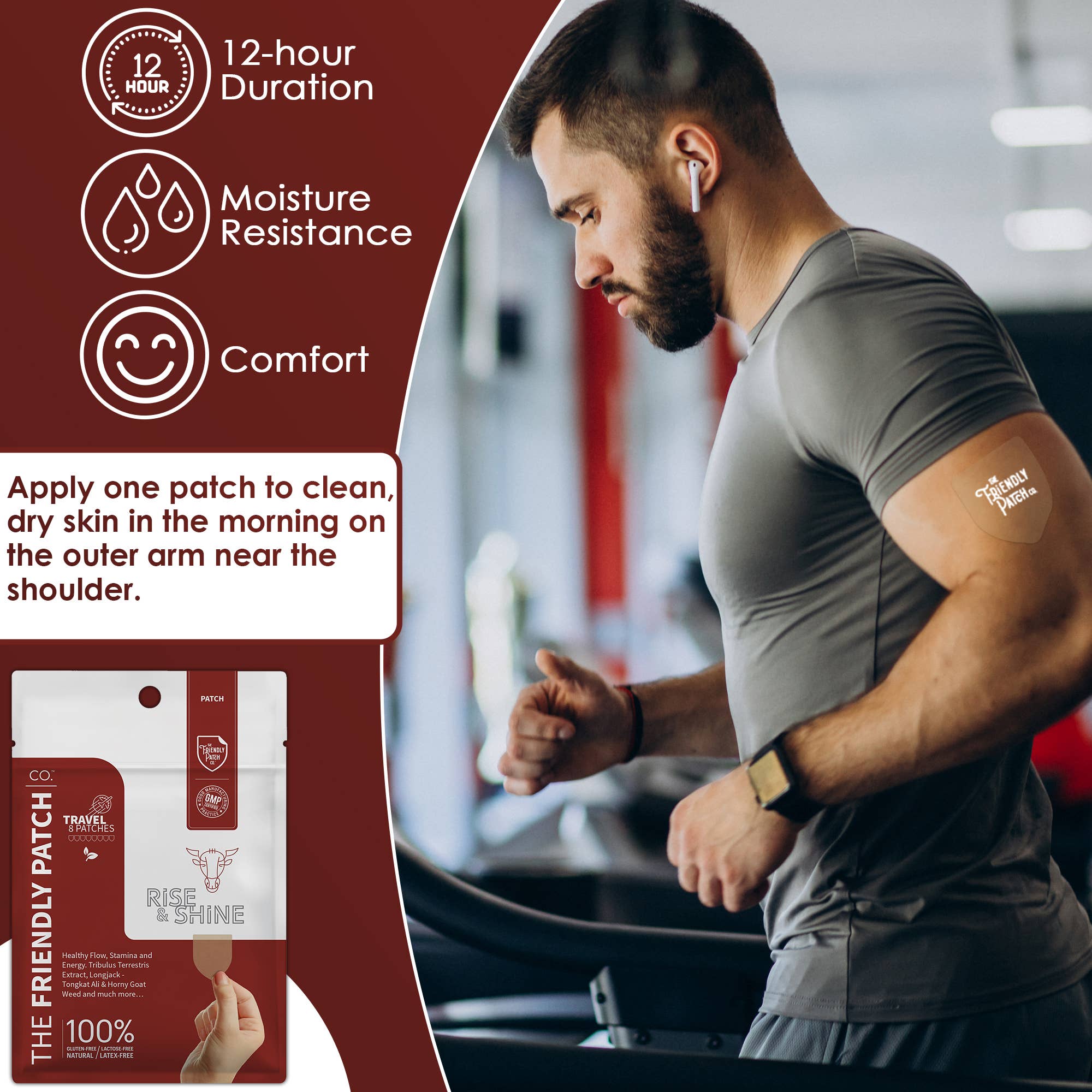 Friendly Patch CO - Wholesale Oral Supplement/Vitamin - The Friendly Patch Rise & Shine for men 8 patches7