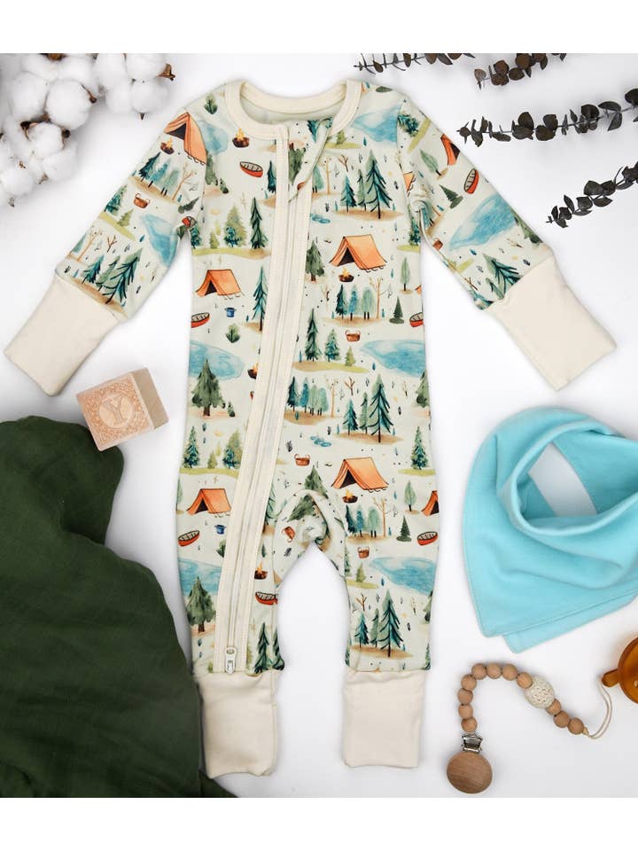 Earthy – wholesale Nattdräkt – Baby – Babypyjamas i ekologisk bomull 2-vägs dragkedja, norr